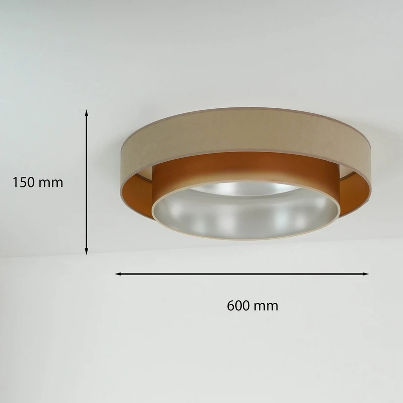 B-Ware Duolla Deckenleuchte Lampe LED Luneta Fernbedienung Samt beige gold dimmbar