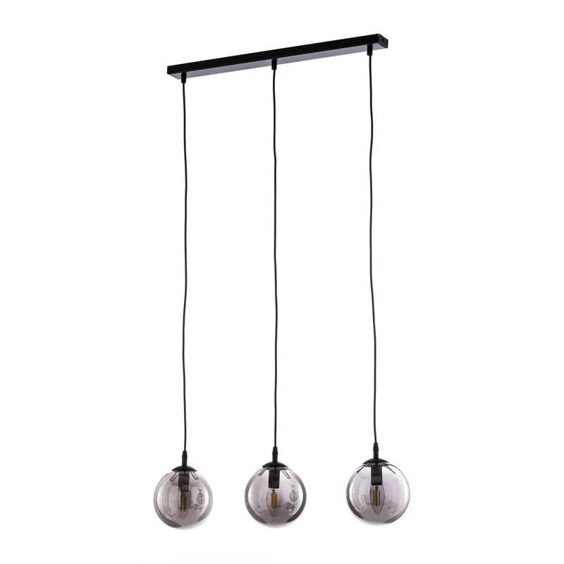 B-Ware EMIBIG Hängeleuchte Glassy 3-flg gerade schwarz grafit Glas Deckenlampe Leuchte