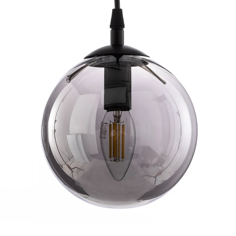 B-Ware EMIBIG Hängeleuchte Glassy 3-flg gerade schwarz grafit Glas Deckenlampe Leuchte