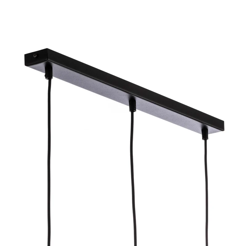 B-Ware EMIBIG Hängeleuchte Glassy 3-flg gerade schwarz grafit Glas Deckenlampe Leuchte