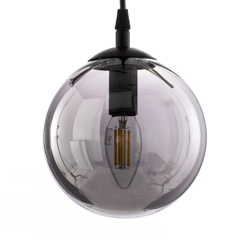 B-Ware EMIBIG Hängeleuchte Glassy 3-flg gerade schwarz grafit Glas Deckenlampe Leuchte