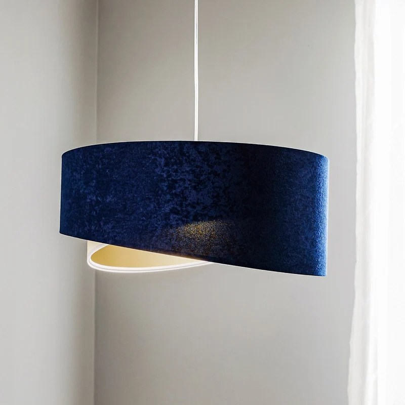 B-Ware Maco Design Pendellampe Vivien Hängelampe Leuchte dreifarbig blau beige gold