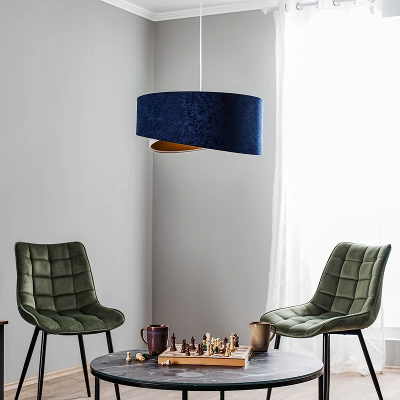 B-Ware Maco Design Pendellampe Vivien Hängelampe Leuchte dreifarbig blau beige gold