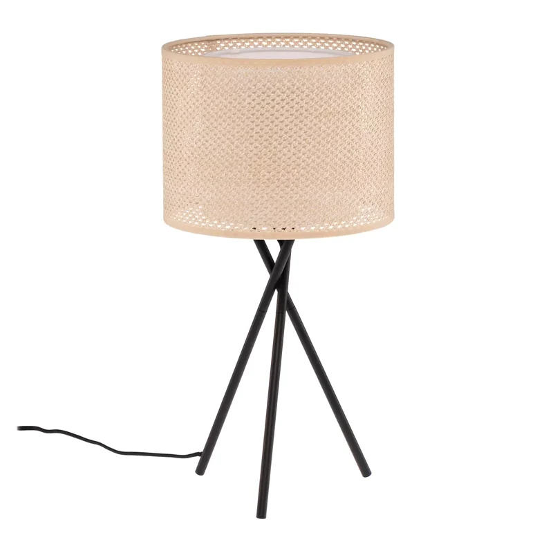 B-Ware Lindby Tischleuchte Soula Tischlampe Tischlicht Ø 26 cm beige Kunststoff E27