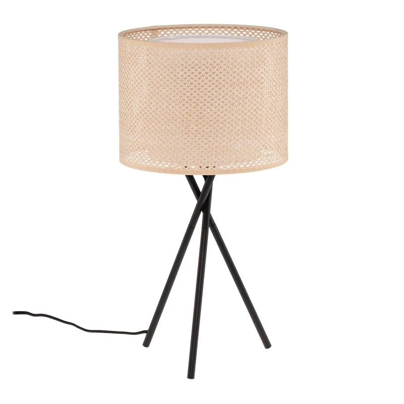 B-Ware Lindby Tischleuchte Soula Tischlampe Tischlicht Ø 26 cm beige Kunststoff E27