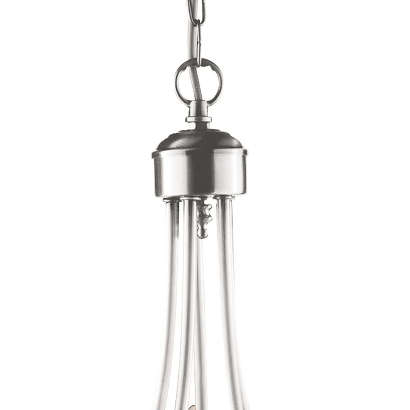 B-Ware Searchlight Kronleuchter Maypole satin silber fünfflammig Deckenlampe Lampe Deko