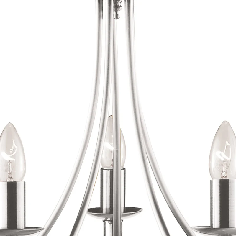 B-Ware Searchlight Kronleuchter Maypole satin silber fünfflammig Deckenlampe Lampe Deko