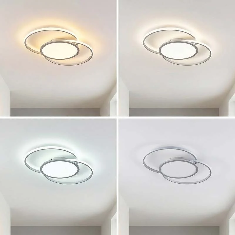 Lucande Deckenleuchte Deckenlampe LED Senne Silber Leuchte Lampe Wohnzimmer M24