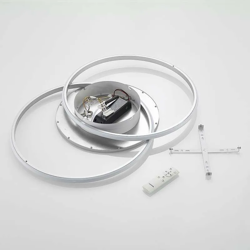 Lucande Deckenleuchte Deckenlampe LED Senne Silber Leuchte Lampe Wohnzimmer M24