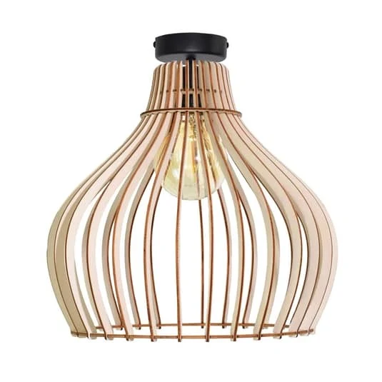 B-Ware Euluna Deckenlampe Barrel Deckenlampe Hängeleuchte Leuchte hängend Schirm Holz