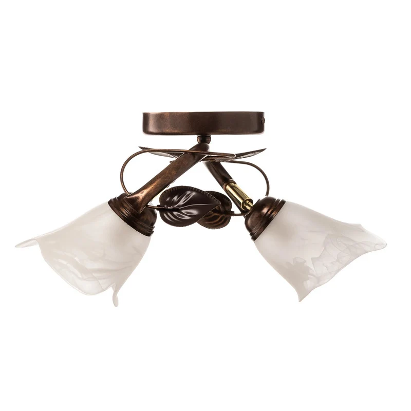 B-Ware Siena Deckenleuchte Florentinerlampe Lampe braun weiß Stahl Glas SIEHE TEXT/FOTO