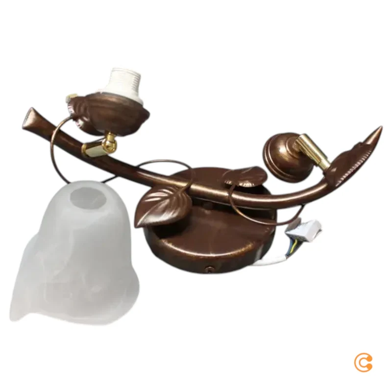 B-Ware Siena Deckenleuchte Florentinerlampe Lampe braun weiß Stahl Glas SIEHE TEXT/FOTO