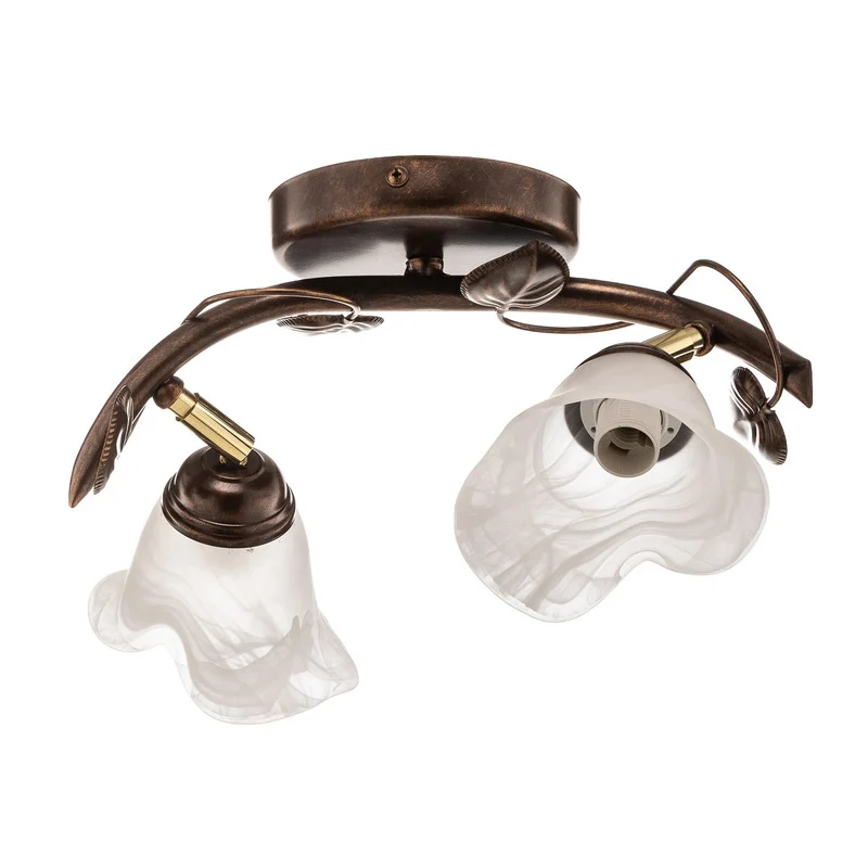 B-Ware Siena Deckenleuchte Florentinerlampe Lampe braun weiß Stahl Glas SIEHE TEXT/FOTO