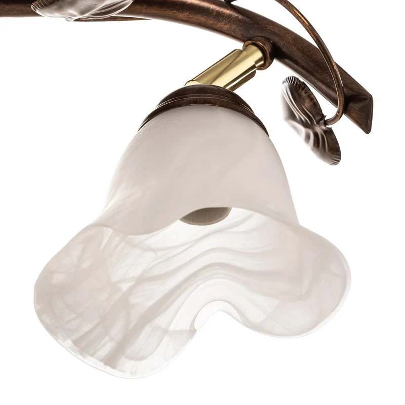 B-Ware Siena Deckenleuchte Florentinerlampe Lampe braun weiß Stahl Glas SIEHE TEXT/FOTO