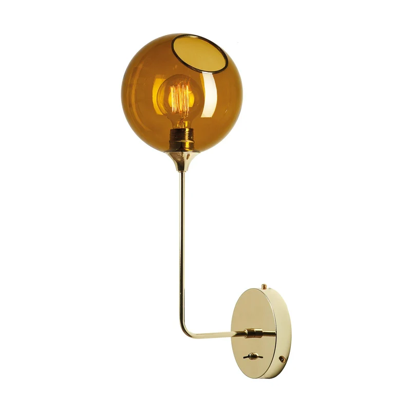 B-Ware DESIGN BY US Ballroom Wandleuchte Lampe Glasleuchte bernstein Glas mundgeblasen