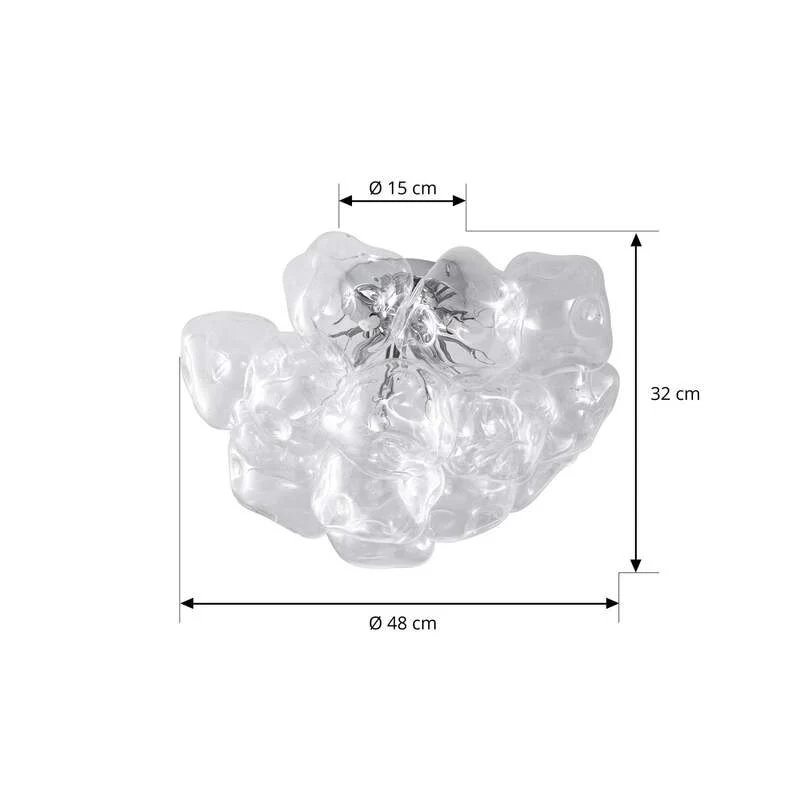 B-Ware Lucande Deckenleuchte Lampe Diborah klar Glas Ø 49 cm G9 SIEHE TEXT/FOTO