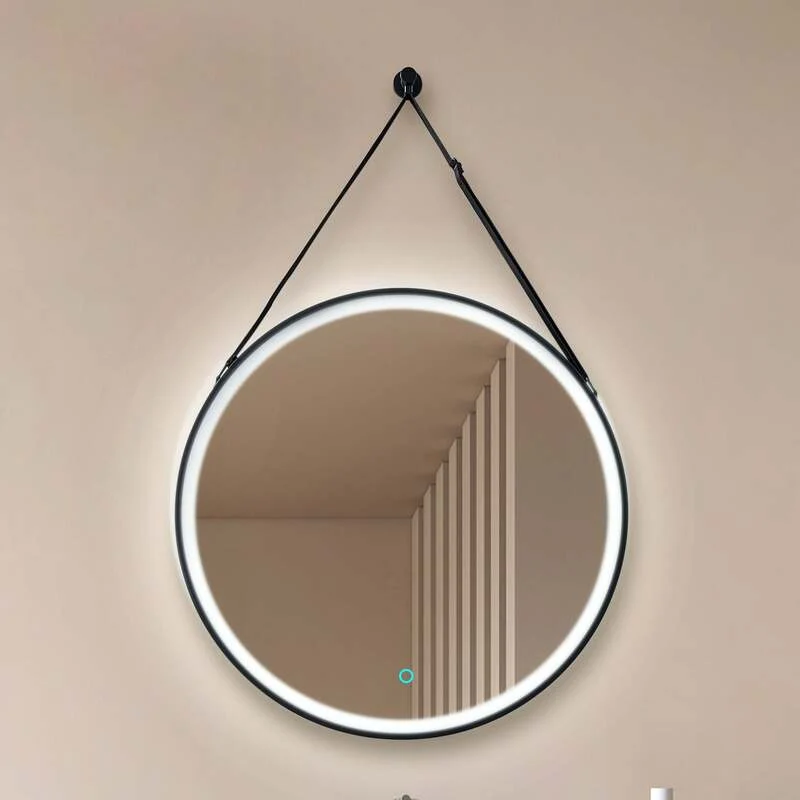 B-Ware Lucande Spiegel Badezimmerspiegel Lelin LED beleuchteter Spiegel CCT schwarz Alu