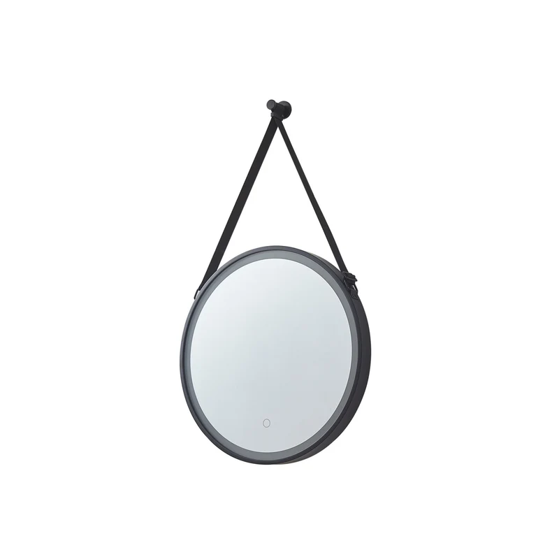 B-Ware Lucande Spiegel Badezimmerspiegel Lelin LED beleuchteter Spiegel CCT schwarz Alu