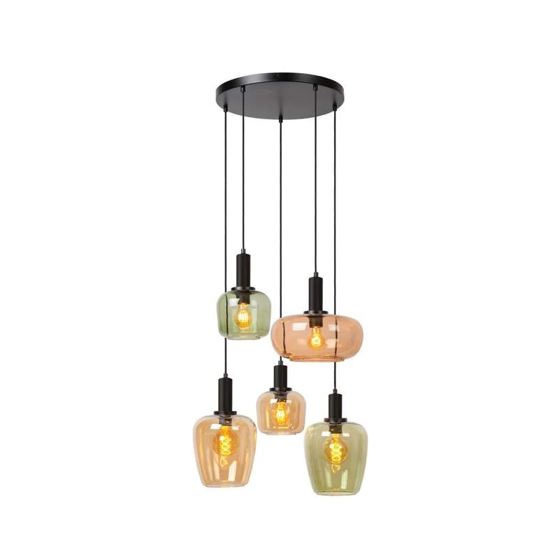 B-Ware Lucide Pendelleuchte Ilona Glas Multicolor Deckenlampe Lampe SIEHE TEXT/FOTO