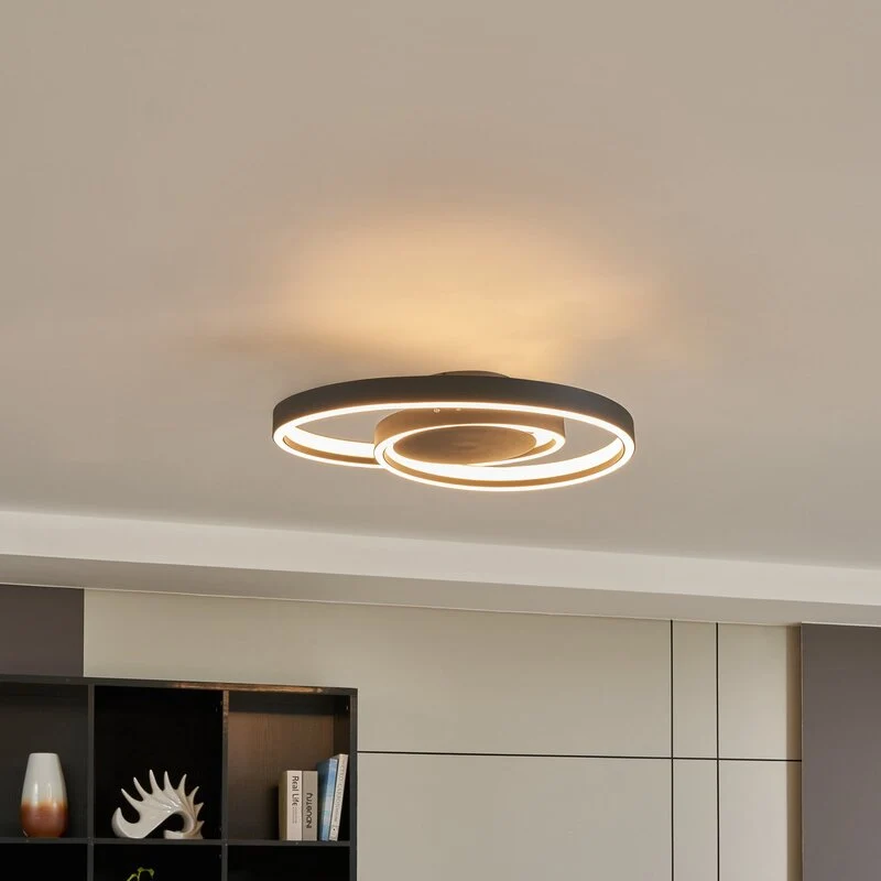 B-Ware Lindby Deckenleuchte Deckenlampe LED Erlinik Schritt dimmbar schwarz