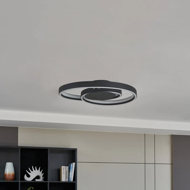 B-Ware Lindby Deckenleuchte Deckenlampe LED Erlinik Schritt dimmbar schwarz