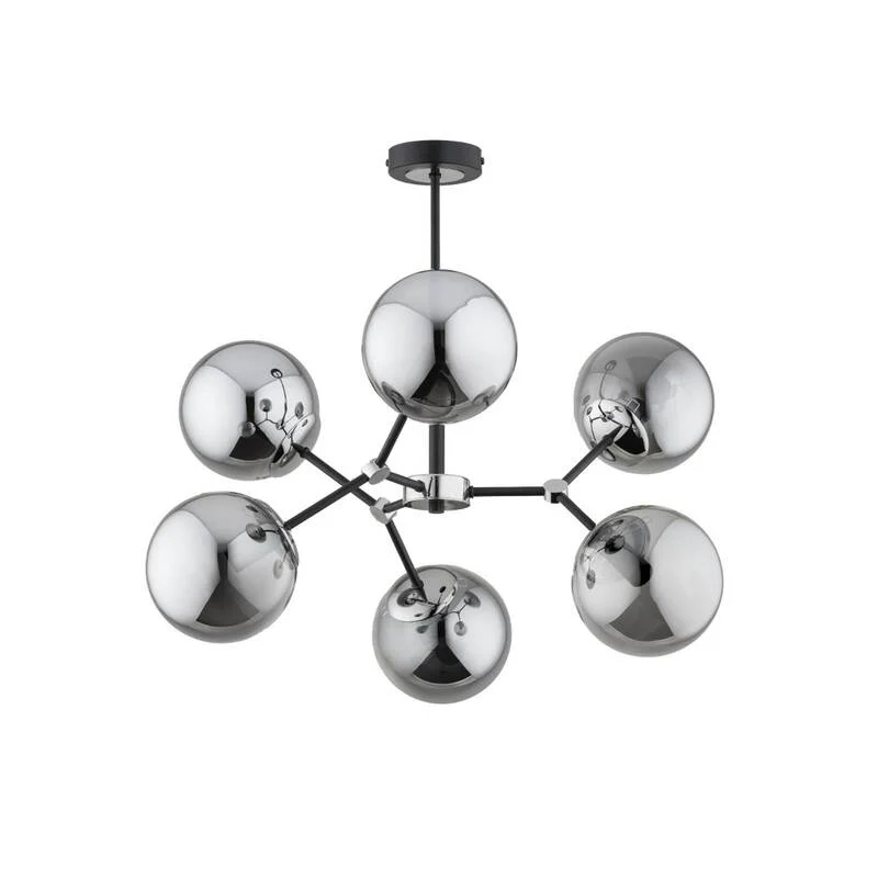 B-Ware Hängeleuchte Foton Pendelleuchte Deckenlampe sechsflammig schwarz silber