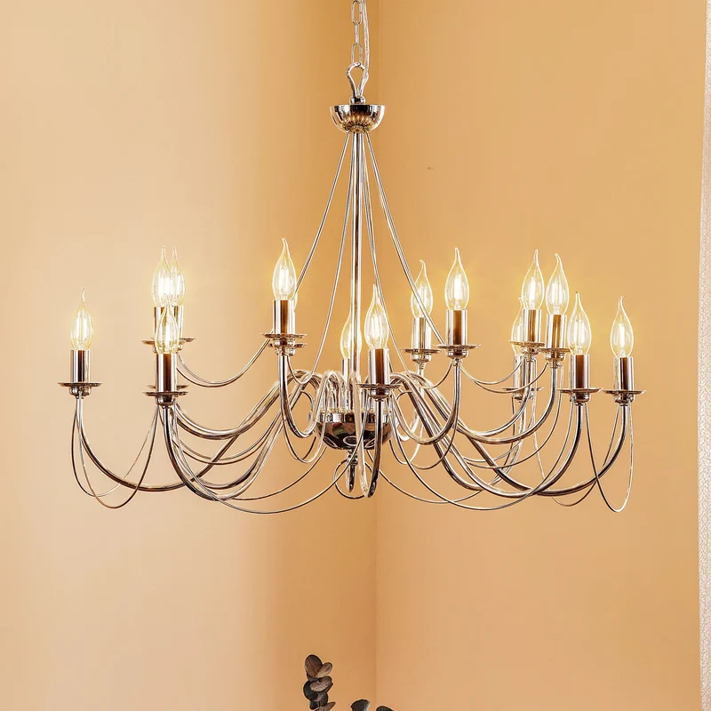 B-Ware Domiluce Kronleuchter Deckenleuchte Retro chrom 16-flammig Wohnzimmer Esszimmer