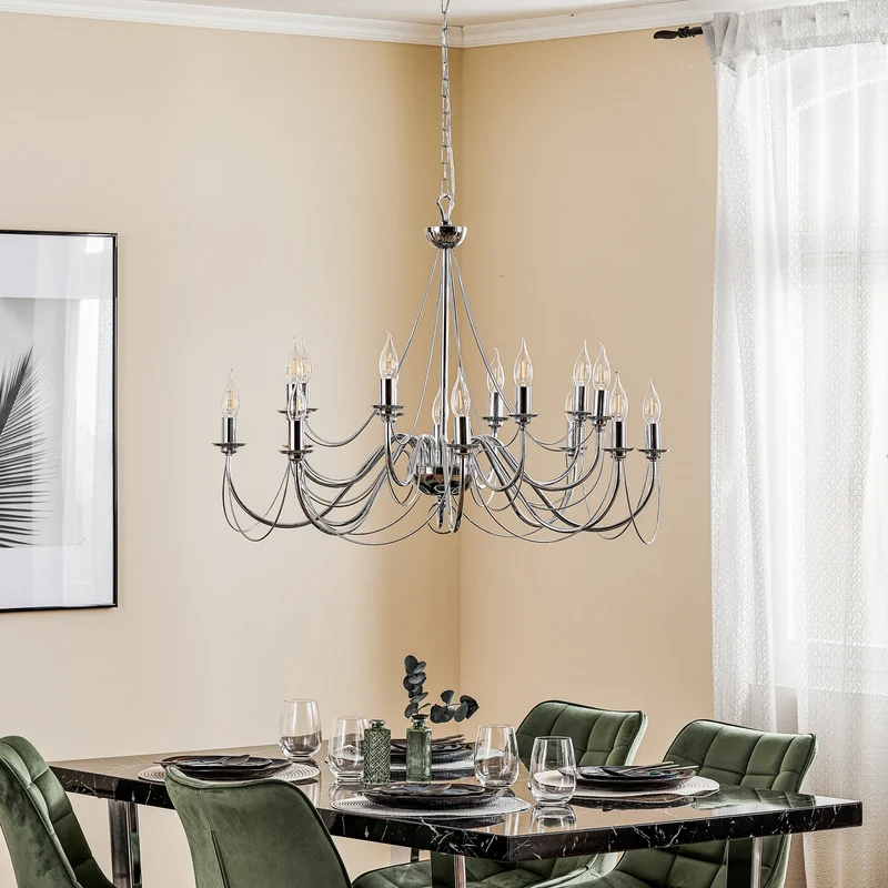 B-Ware Domiluce Kronleuchter Deckenleuchte Retro chrom 16-flammig Wohnzimmer Esszimmer