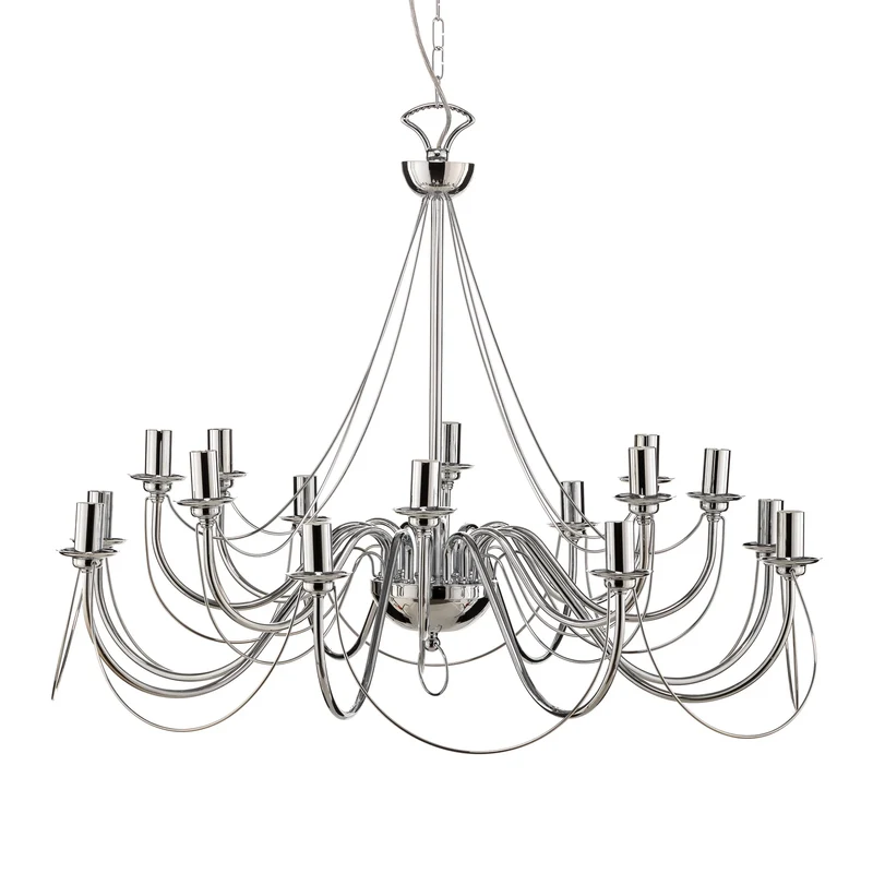 B-Ware Domiluce Kronleuchter Deckenleuchte Retro chrom 16-flammig Wohnzimmer Esszimmer