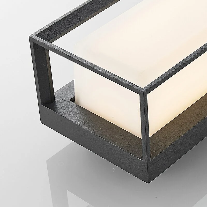 B-Ware Lucande Wandleuchte Außenleuchte LED Lampe Wandlampe dunkelgrau Glas IP65253