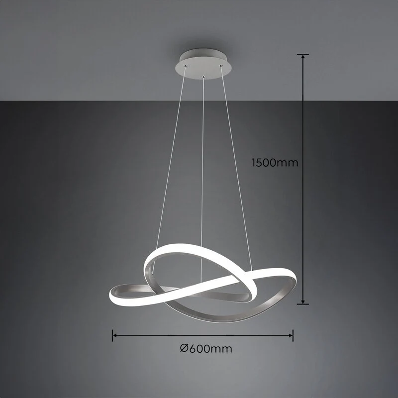 B-Ware Reality Leuchten LED Hängelampe Pendelleuchte Lampe nickel matt Eisen 60 cm
