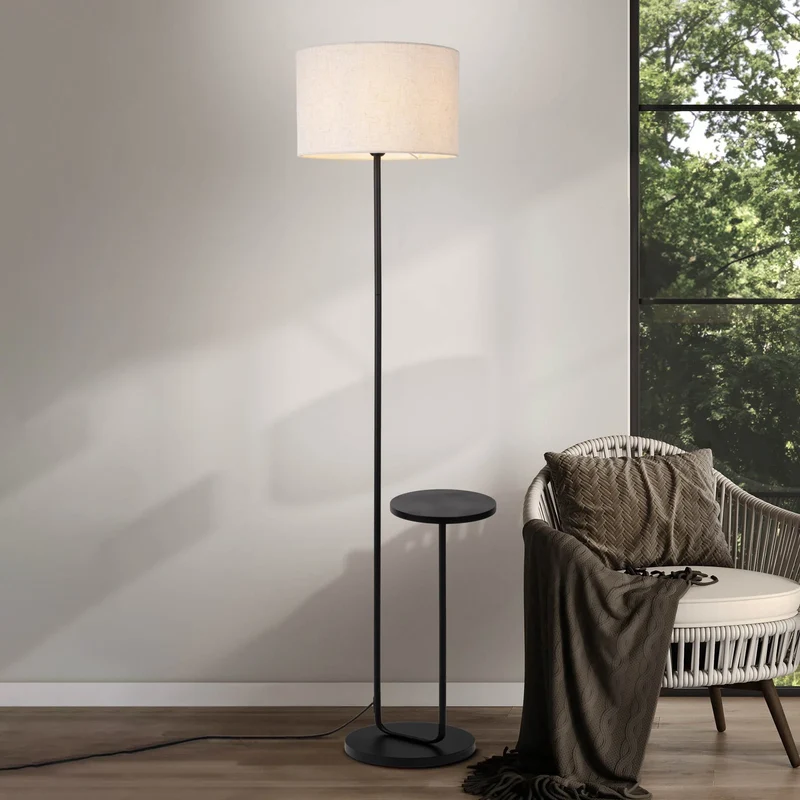 B-Ware näve Stehleuchte Lampe Tischleuchte TORDIS E27 Metall schwarz 157cm Innen