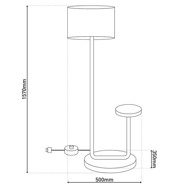 B-Ware näve Stehleuchte Lampe Tischleuchte TORDIS E27 Metall schwarz 157cm Innen