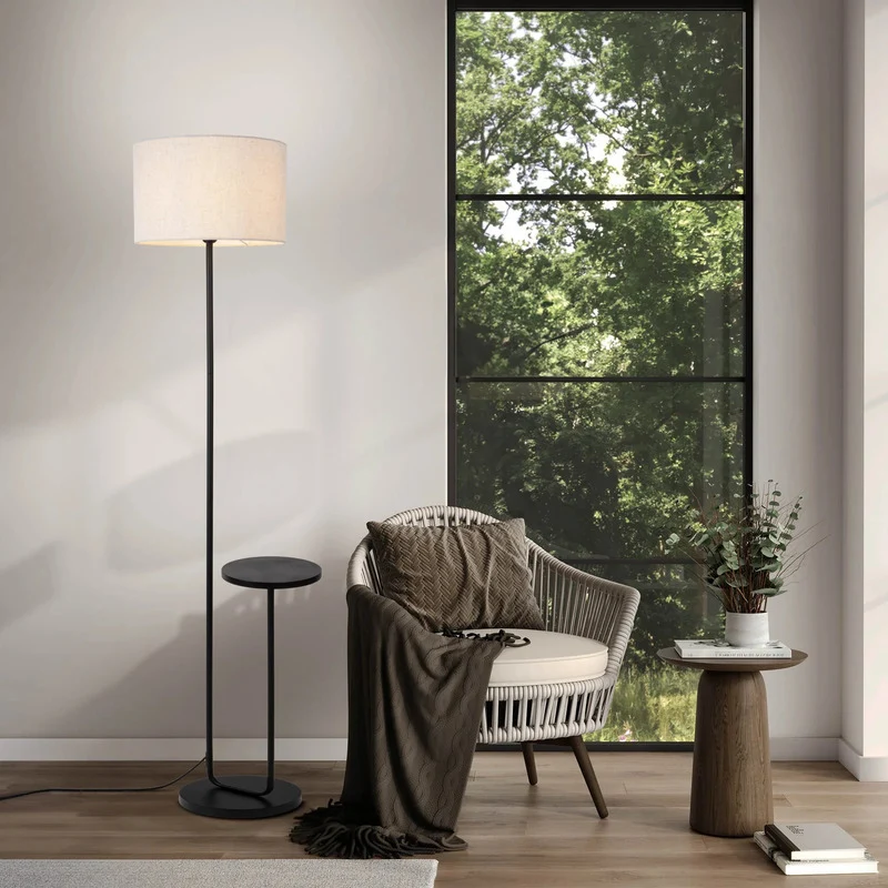 B-Ware näve Stehleuchte Lampe Tischleuchte TORDIS E27 Metall schwarz 157cm Innen