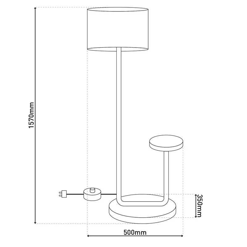 B-Ware näve Stehleuchte Lampe Tischleuchte TORDIS E27 Metall schwarz 157cm Innen