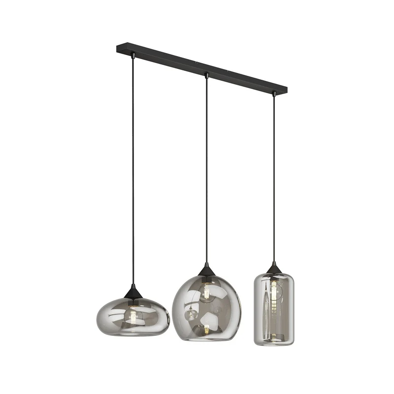 B-Ware Lindby Marla Pendelleuchte Hängelampe Deckenlampe 3flg E27 rauchgrau SIEHE TEXT