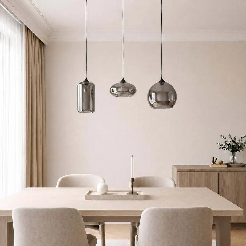 B-Ware Lindby Marla Pendelleuchte Hängelampe Deckenlampe 3flg E27 rauchgrau SIEHE TEXT