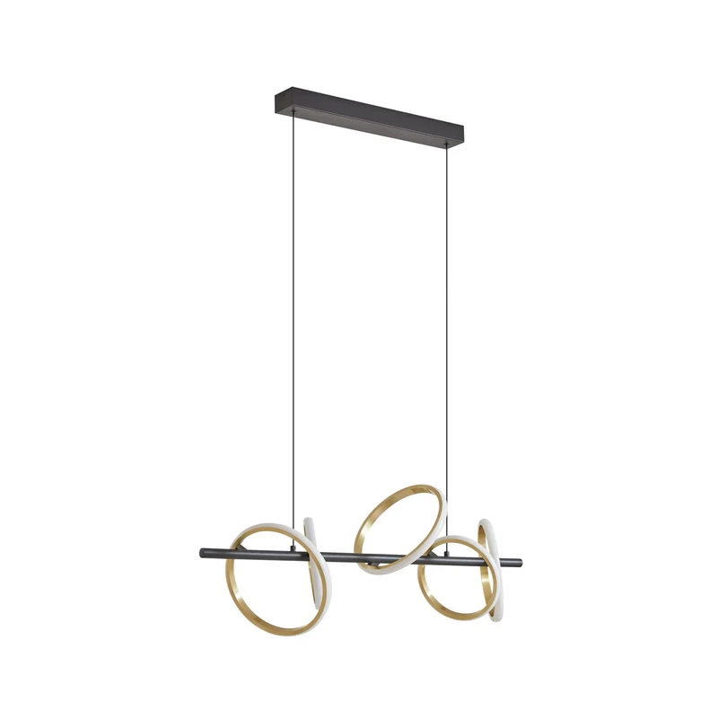 B-Ware Lucande LED Hängeleuchte Madu Hängelampe Leuchte LED schwarz Metall 92,5 cm lang