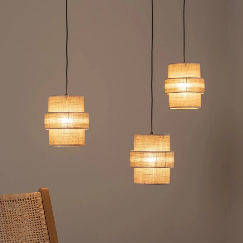 B-Ware TK Lighting Hängeleuchte Pendelleuchte Calisto Jute naturbraun 3-flammig LED E27