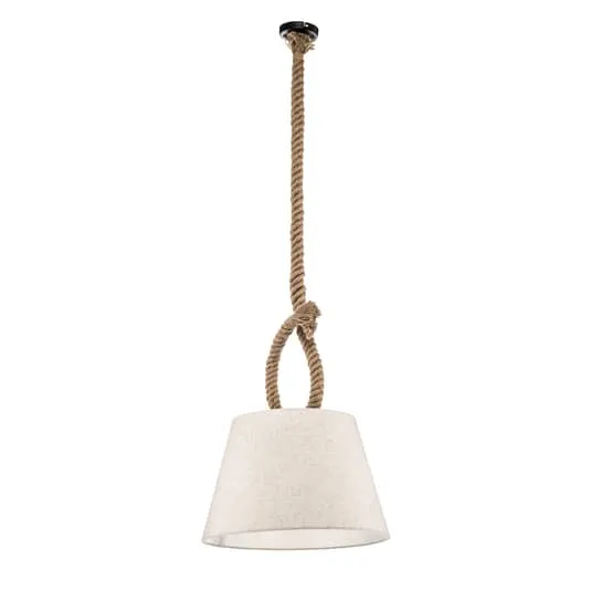 B-Ware Näve Hängeleuchte Rope Deckenlampe Pendelleuchte mit Naturseil und Textilschirm