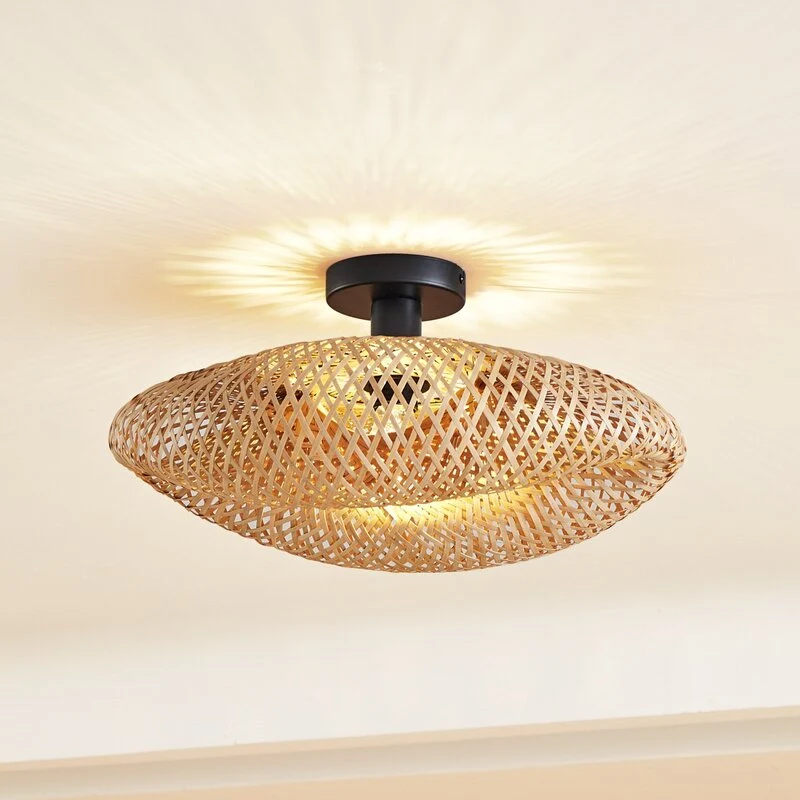 B-Ware Lindby Deckenleuchte Eleane Bambus natur Ø50cm Deckenlampe Lampe SIEHE TEXT/FOTO
