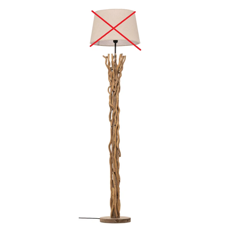 B-Ware Euluna Stehleuchte Agar Stehlampe Lampe Leuchte E27 Stoff Holz SIEHE TEXT/FOTO