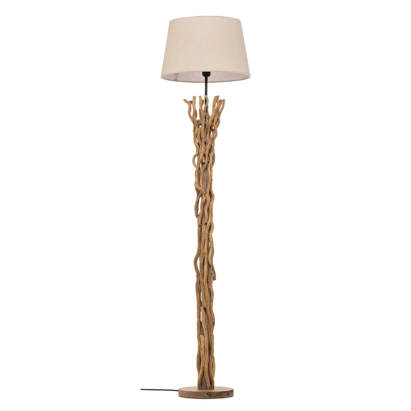 B-Ware Euluna Stehleuchte Agar Stehlampe Lampe Leuchte E27 Stoff Holz SIEHE TEXT/FOTO