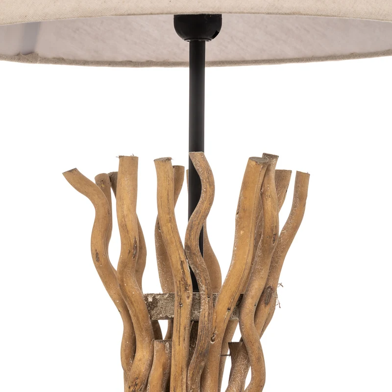 B-Ware Euluna Stehleuchte Agar Stehlampe Lampe Leuchte E27 Stoff Holz SIEHE TEXT/FOTO