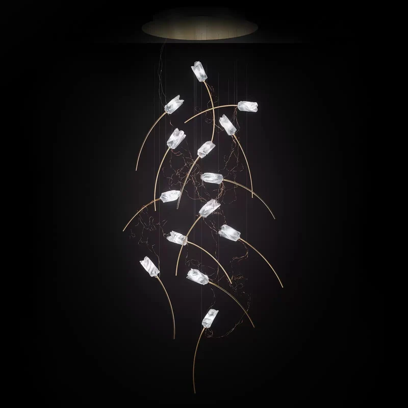 D-Ware Slamp Pendelleuchte Hängelampe Tulip Messing weiß transparent Design Marc Sadler