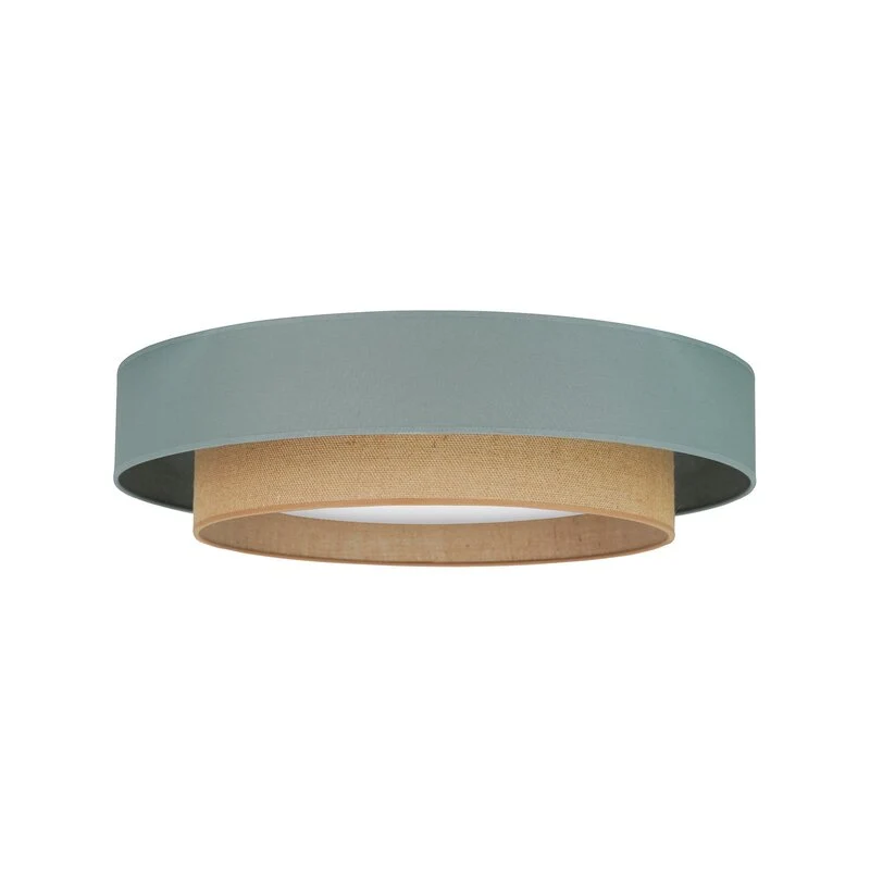 B-Ware Luneta Deckenleuchte Lampe LED Fernbedienung Textil grün beige dimmbar 60 cm670