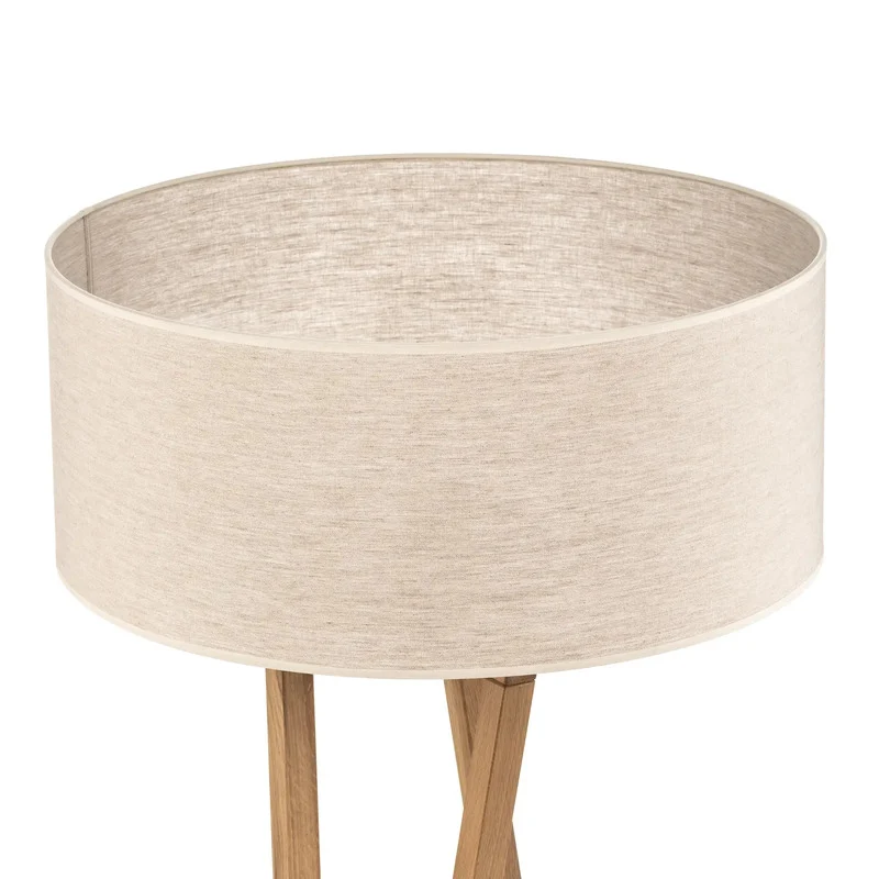 B-Ware Euluna Stehlampe Canvas Stehlampe Standleuchte Eichenholz beige SIEHE TEXT/FOTO