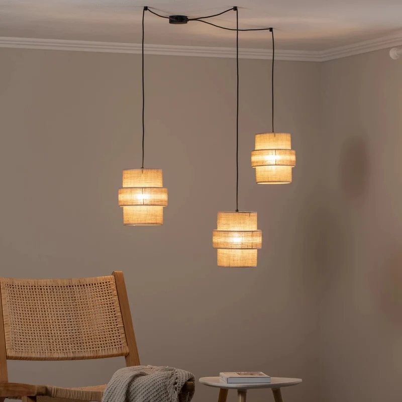 B-Ware TK Lighting Hängeleuchte Pendelleuchte Calisto Jute 3-flammig SIEHE TEXT/FOTO