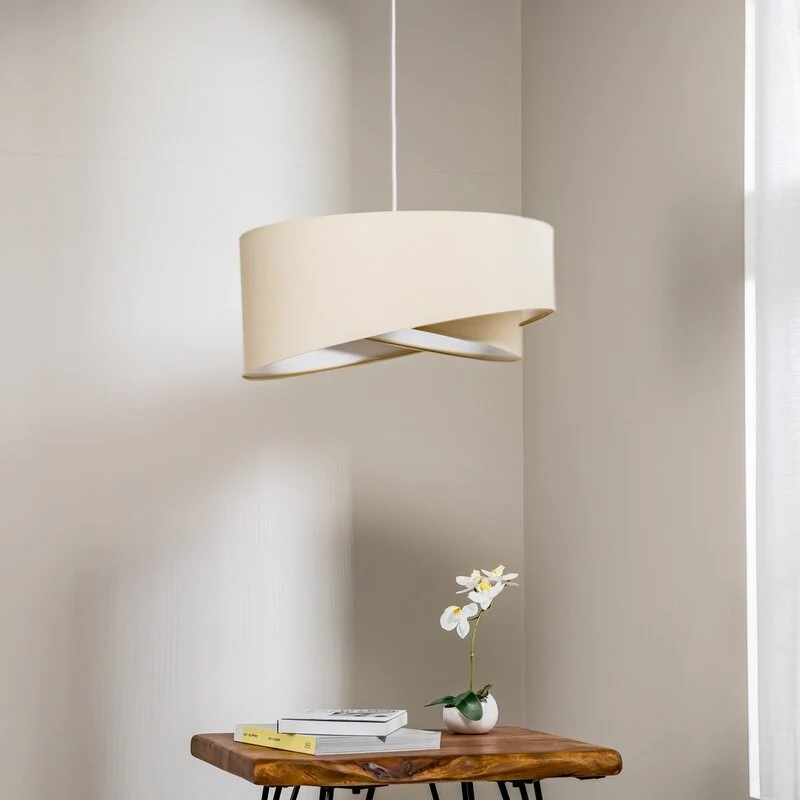 B-Ware Euluna Pendelleuchte Vivien zweifarbig beige/weiß Pendelleuchte Deckenlampe L637