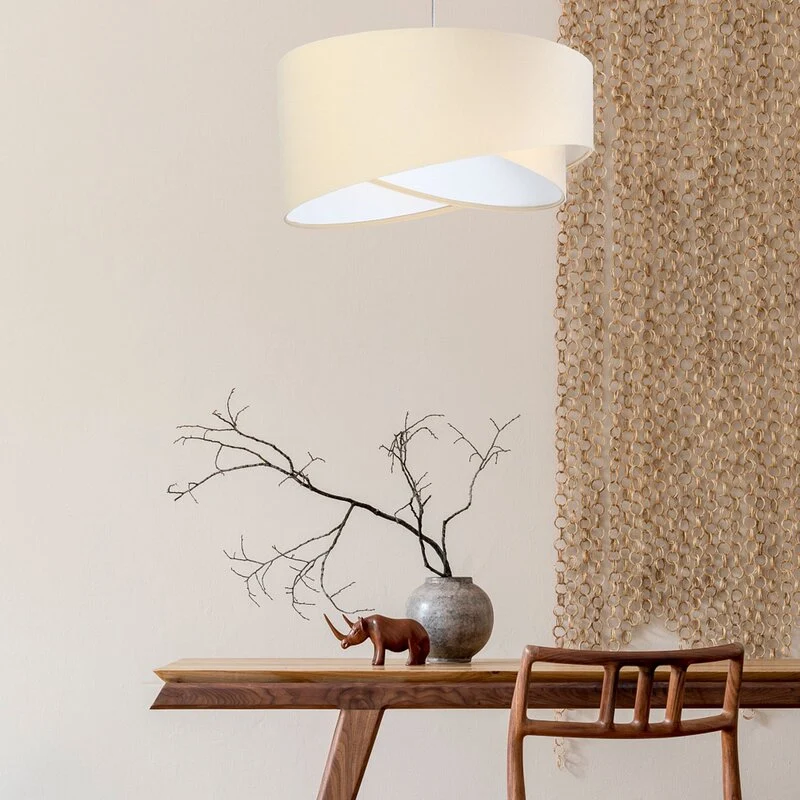 B-Ware Euluna Pendelleuchte Vivien zweifarbig beige/weiß Pendelleuchte Deckenlampe L637